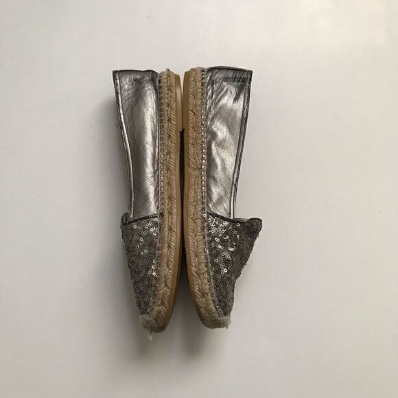 * Kenna * silver sequin espadrille flats - Picture 2 of 5